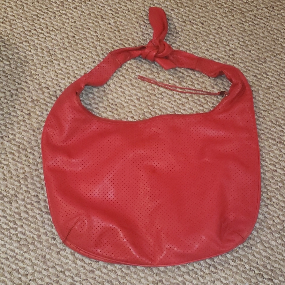Via Spiga red real leather hobo handbag